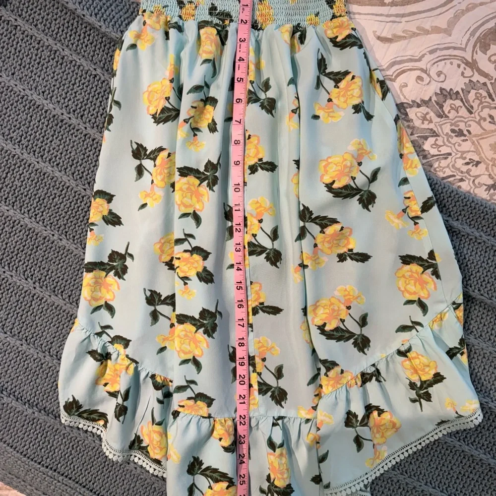 Justice Yellow Rose Floral Tiered Girl’s Skirt Size 8